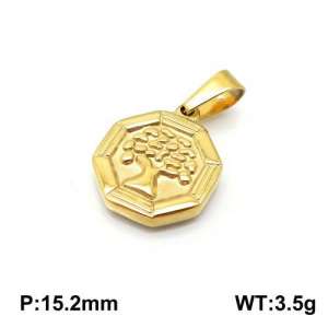 Stainless Steel Gold-plating Pendant - KP93837-Z