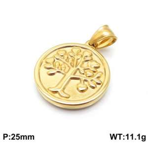 Stainless Steel Gold-plating Pendant - KP93852-Z