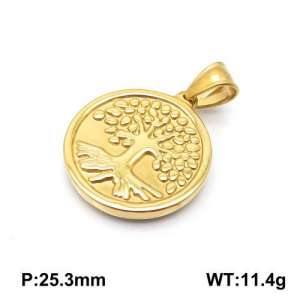 Stainless Steel Gold-plating Pendant - KP93868-Z