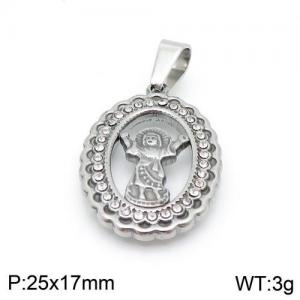 Stainless Steel Stone & Crystal Pendant - KP96271-KD