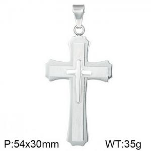 Stainless Steel Cross Pendant - KP96966-WGMJ