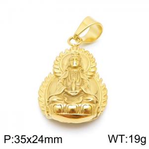 Stainless Steel Gold-plating Pendant - KP97281-TLA