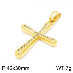 Stainless Steel Cross Pendant - KP97398-TOM