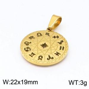 Stainless Steel Gold-plating Pendant - KP97489-Z