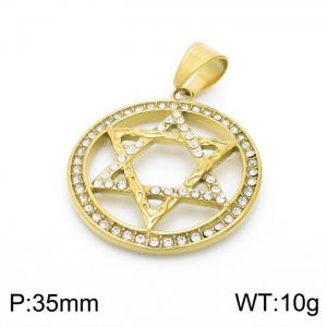 Stainless Steel Stone & Crystal Pendant - KP98250-LK