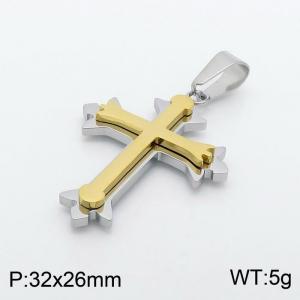 Stainless Steel Cross Pendant - KP98319-HR