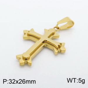 Stainless Steel Cross Pendant - KP98321-HR