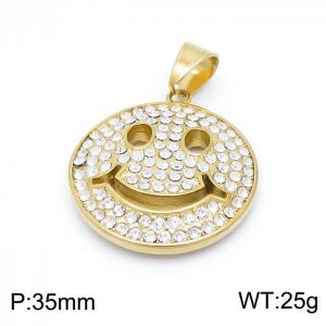 Stainless Steel Stone & Crystal Pendant - KP98520-LK