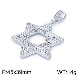 Stainless Steel Stone & Crystal Pendant - KP98559-LK