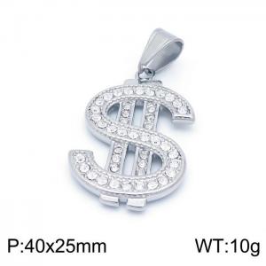 Stainless Steel Stone & Crystal Pendant - KP98561-LK