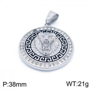 Stainless Steel Stone & Crystal Pendant - KP98572-LK