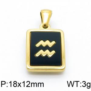 Stainless Steel Gold-plating Pendant - KP98642-LB