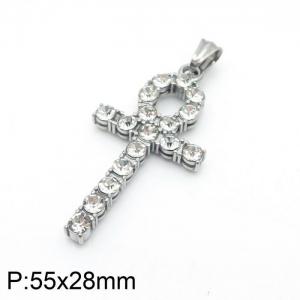 Stainless Steel Stone & Crystal Pendant - KP99480-TOM