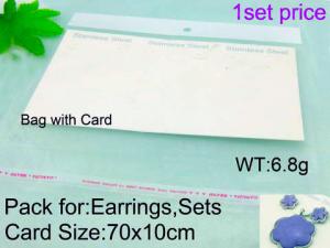 Bag with Card for Earrings & Pendant Packing--1set price - KPS344-K