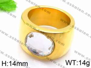 Stainless Steel Stone&Crystal Ring - KR044216-K