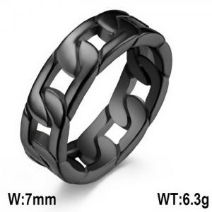 Stainless Steel Black-plating Ring - KR100023-WGQF