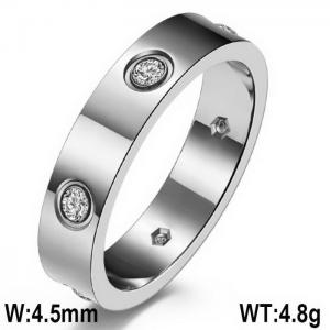 Stainless Steel Stone&Crystal Ring - KR100035-WGQF