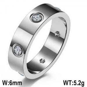 Stainless Steel Stone&Crystal Ring - KR100037-WGQF