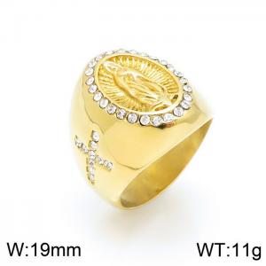 Stainless Steel Gold-plating Ring - KR100055-LK