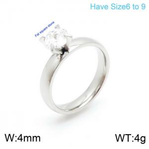 Stainless Steel Stone&Crystal Ring - KR100647-K