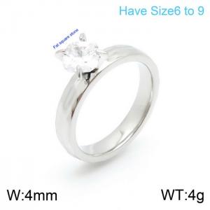 Stainless Steel Stone&Crystal Ring - KR100650-K