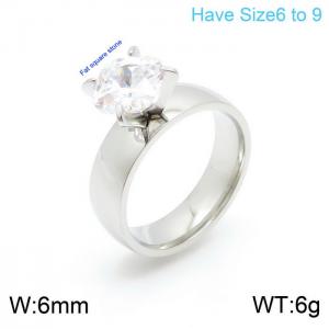 Stainless Steel Stone&Crystal Ring - KR100653-K