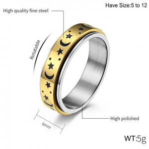 Stainless Steel Gold-plating Ring - KR100666-WGQF