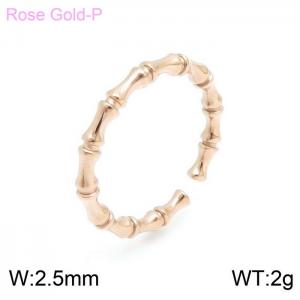 Rose Gold-plating INS Cold Wind Bone Joint Open C-shaped Bamboo Joint Ring - KR100736-KFC