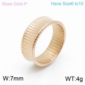 Stainless Steel Rose Gold-plating Ring - KR100771-KFC