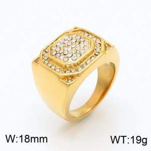 Stainless Steel Stone&Crystal Ring - KR100845-LK