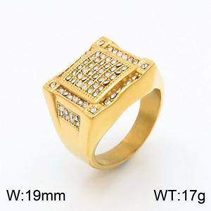 Stainless Steel Stone&Crystal Ring - KR100849-LK