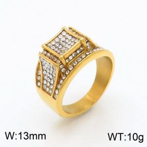 Stainless Steel Stone&Crystal Ring - KR100850-LK