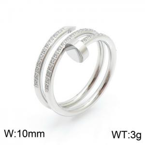 Stainless Steel Stone&Crystal Ring - KR101233-YH