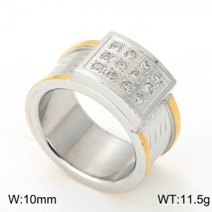 Stainless Steel Stone&Crystal Ring - KR101282-K