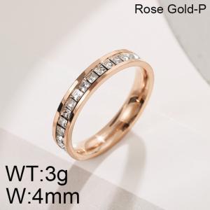 Stainless Steel Stone&Crystal Ring - KR101442-WGRH
