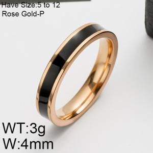 Stainless Steel Rose Gold-plating Ring - KR101450-WGRH