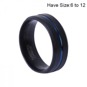 Stainless Steel Black-plating Ring - KR101459-WGRH