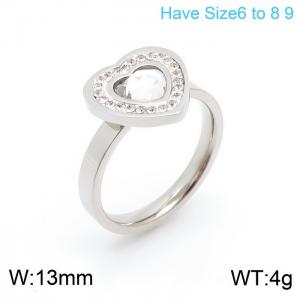 Stainless Steel Stone&Crystal Ring - KR101868-K