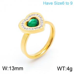 Stainless Steel Stone&Crystal Ring - KR101869-K