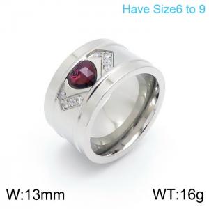 Stainless Steel Stone&Crystal Ring - KR101871-K