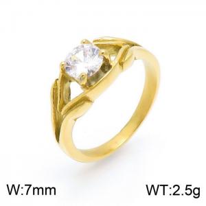 Stainless Steel Stone&Crystal Ring - KR101900-FM