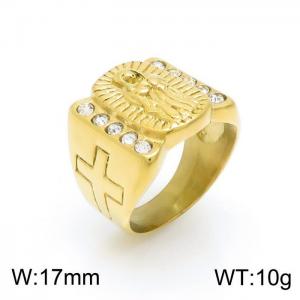 Stainless Steel Stone&Crystal Ring - KR101929-LK