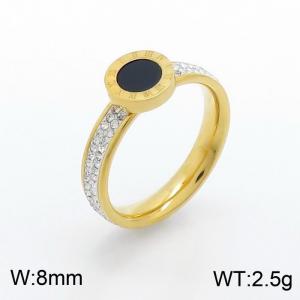 Stainless Steel Stone&Crystal Ring - KR101995-SP