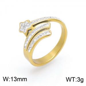 Stainless Steel Stone&Crystal Ring - KR102105-IL