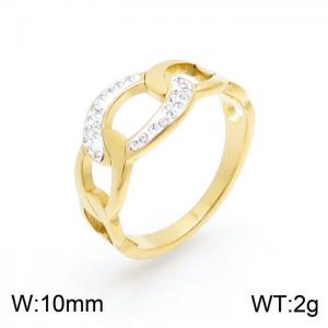 Stainless Steel Stone&Crystal Ring - KR102124-IL