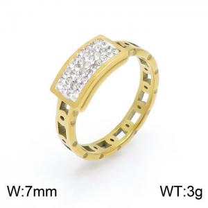 Stainless Steel Stone&Crystal Ring - KR102133-IL