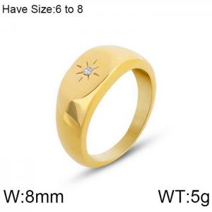 Stainless Steel Stone&Crystal Ring - KR102186-WGML