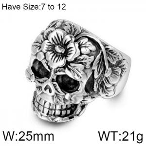 Stainless Skull Ring - KR102261-WGSJ