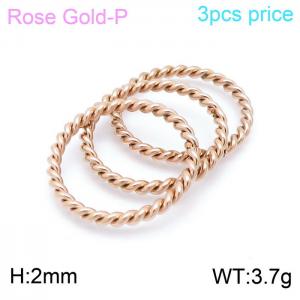 Stainless Steel Rose Gold-plating Ring - KR102372-Z