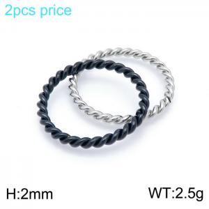 Stainless Steel Black-plating Ring - KR102382-Z